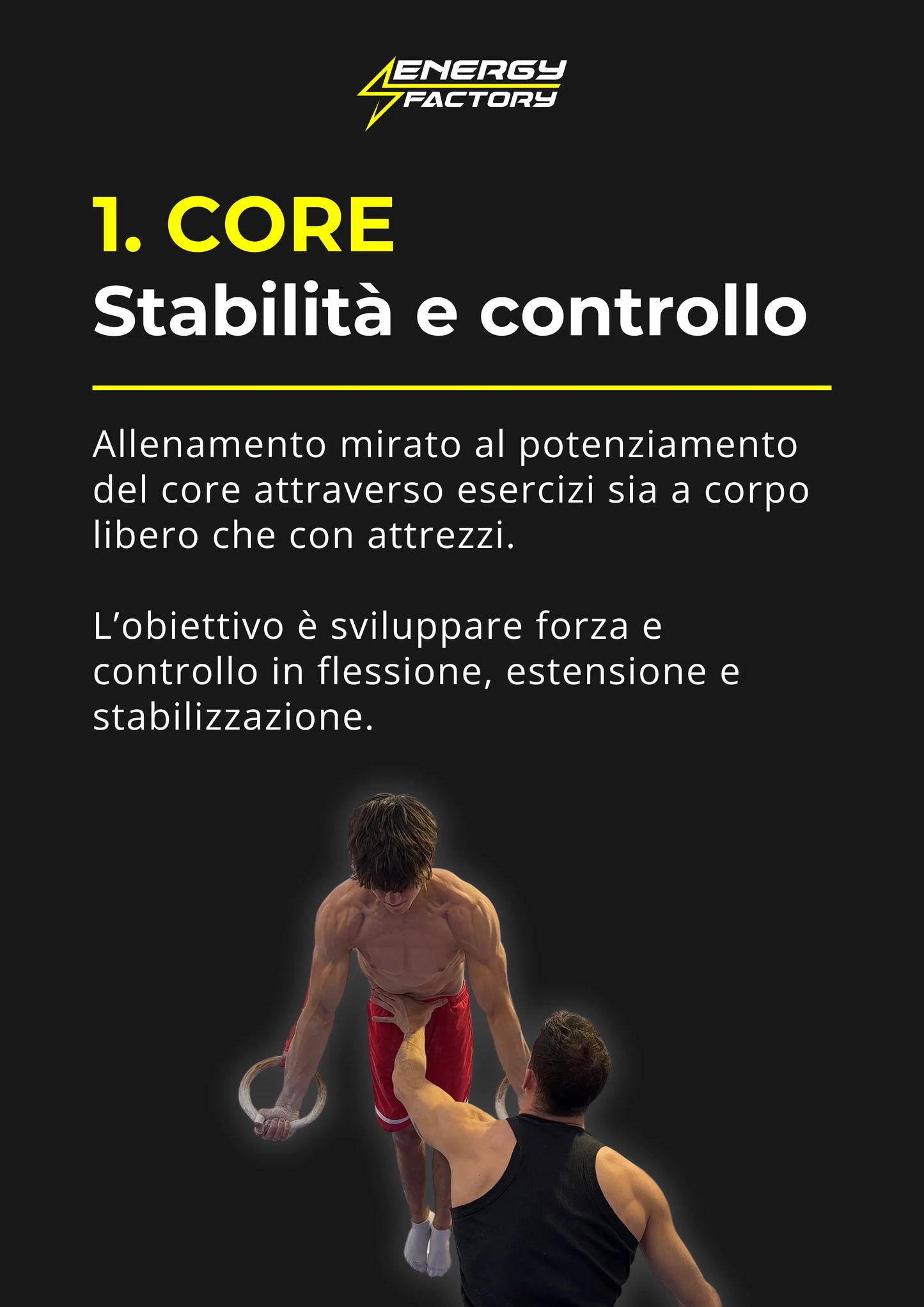 Estratto di WARM-UP – MOBILITÀ ATTIVA sulla parte relativa al CORE.